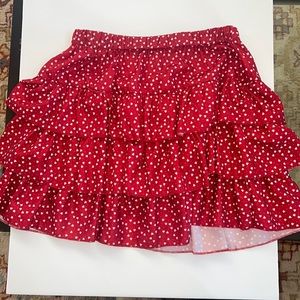 Shein Red Heart Ruffle Skirt, Size M